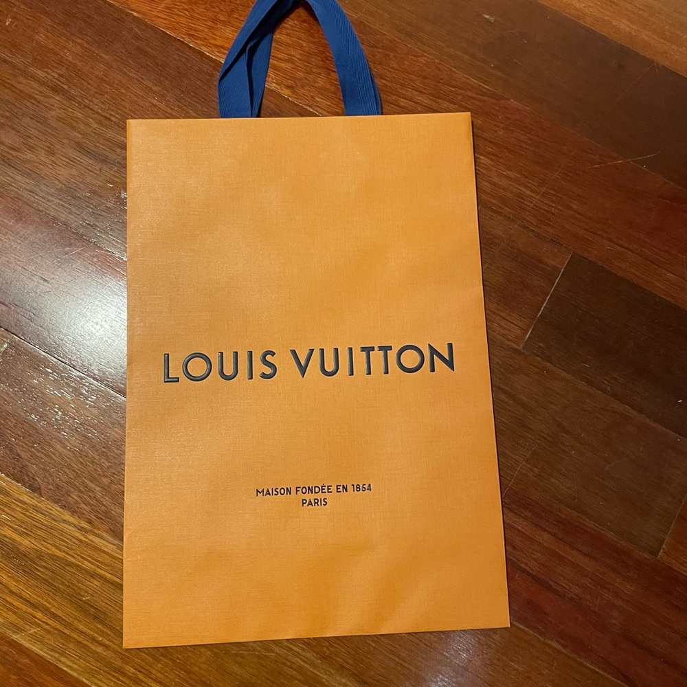 Louis Vuitton Tangerine Bag with Navy Handles